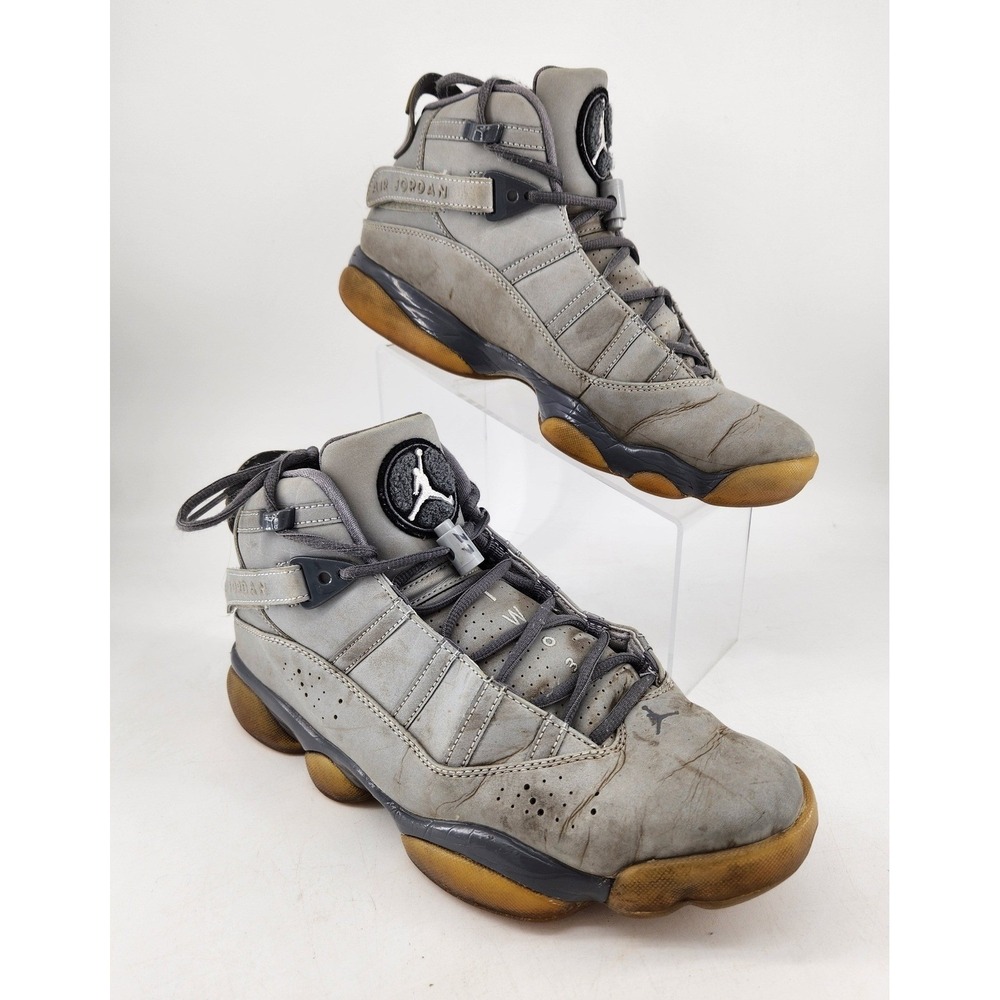 Nike Air Jordan 6 Rings SE Basketball Shoes Sz 12 Grey Gum Sole High Top Sneaker